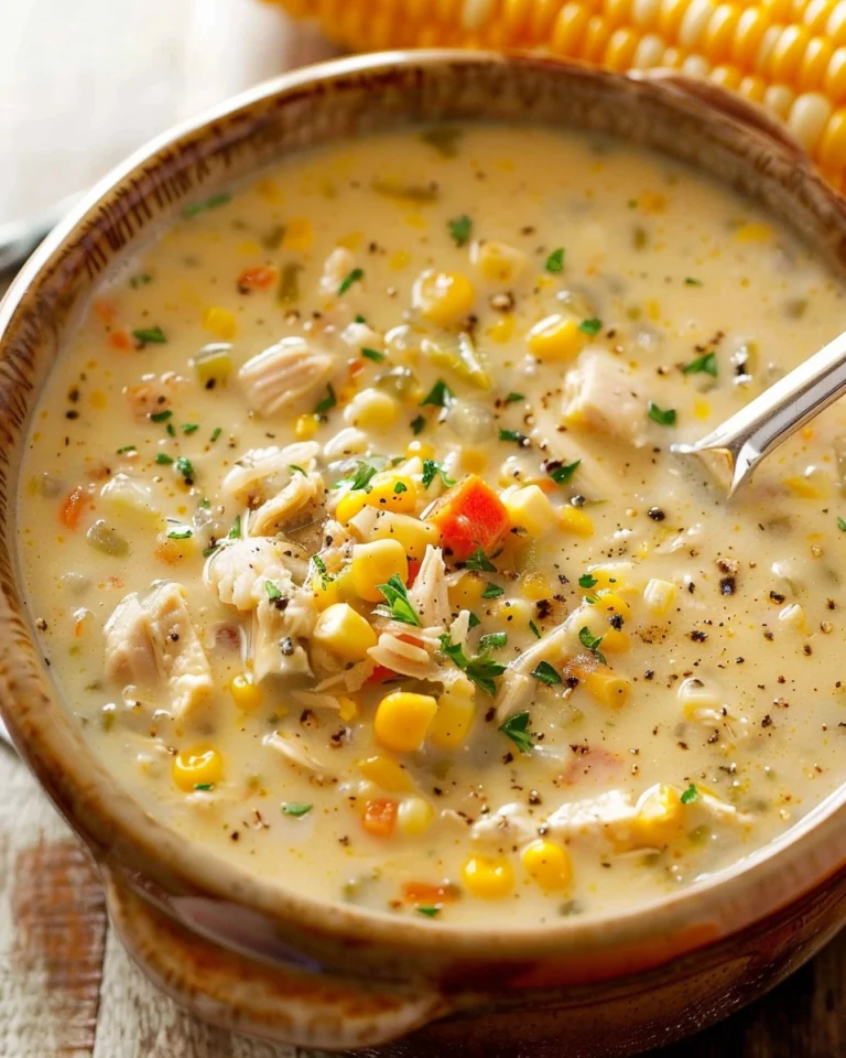 Slow Cooker Creamy Chicken & Corn Soup