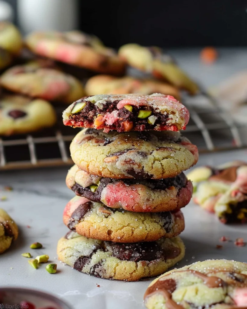 Spumoni Cookies (Cherry, Pistachio, Chocolate)