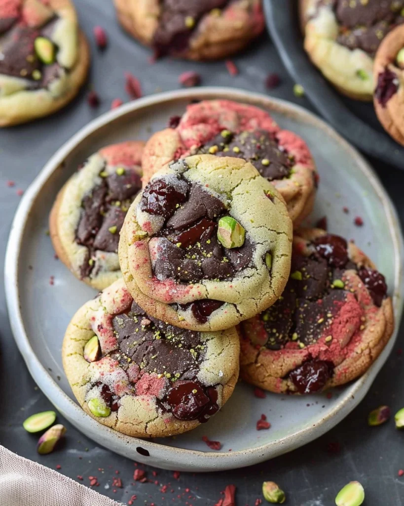 Spumoni Cookies (Cherry, Pistachio, Chocolate)