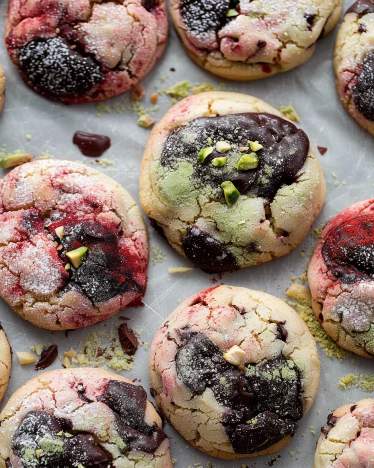 Spumoni Cookies (Cherry, Pistachio, Chocolate)