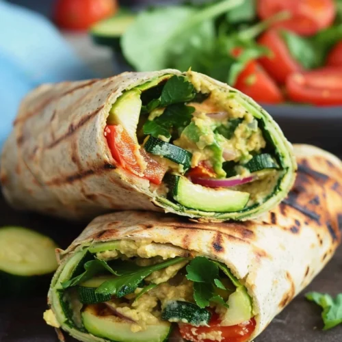 Grilled Zucchini Hummus Wrap