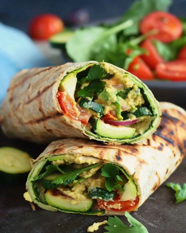 Grilled Zucchini Hummus Wrap