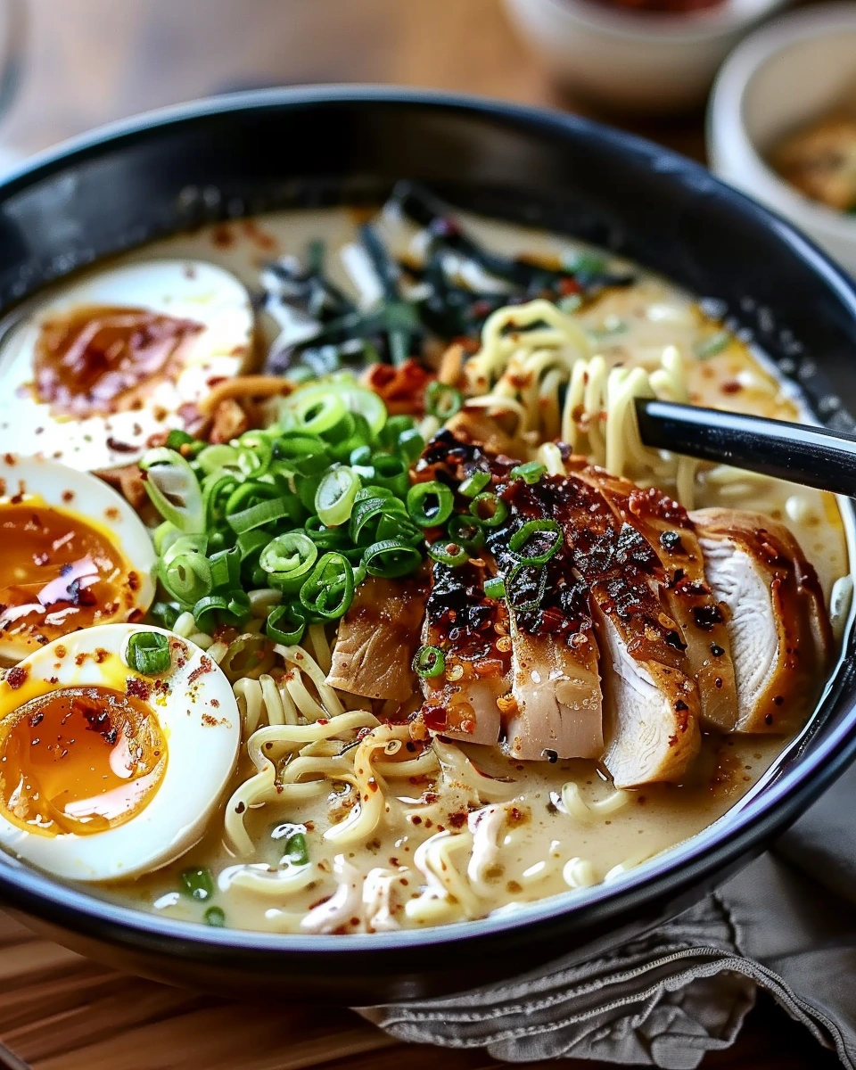 Creamy Garlic Chicken Ramen