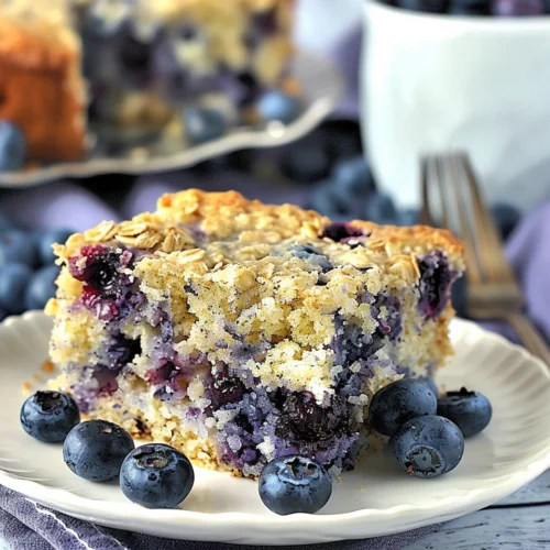 Healthy Yogurt Oat Blueberry Breakfast Cake
