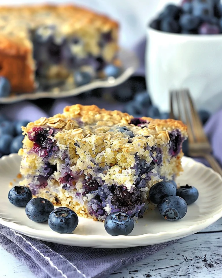 Healthy Yogurt Oat Blueberry Breakfast Cake