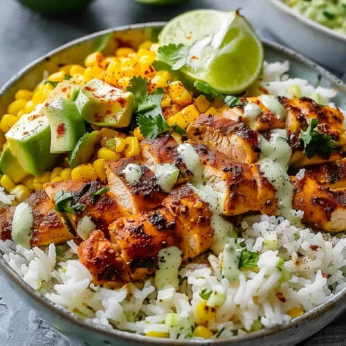 30-Minute Street Corn Chicken Rice Bowl