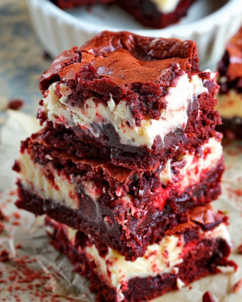 Red Velvet Cream Cheese Brownies