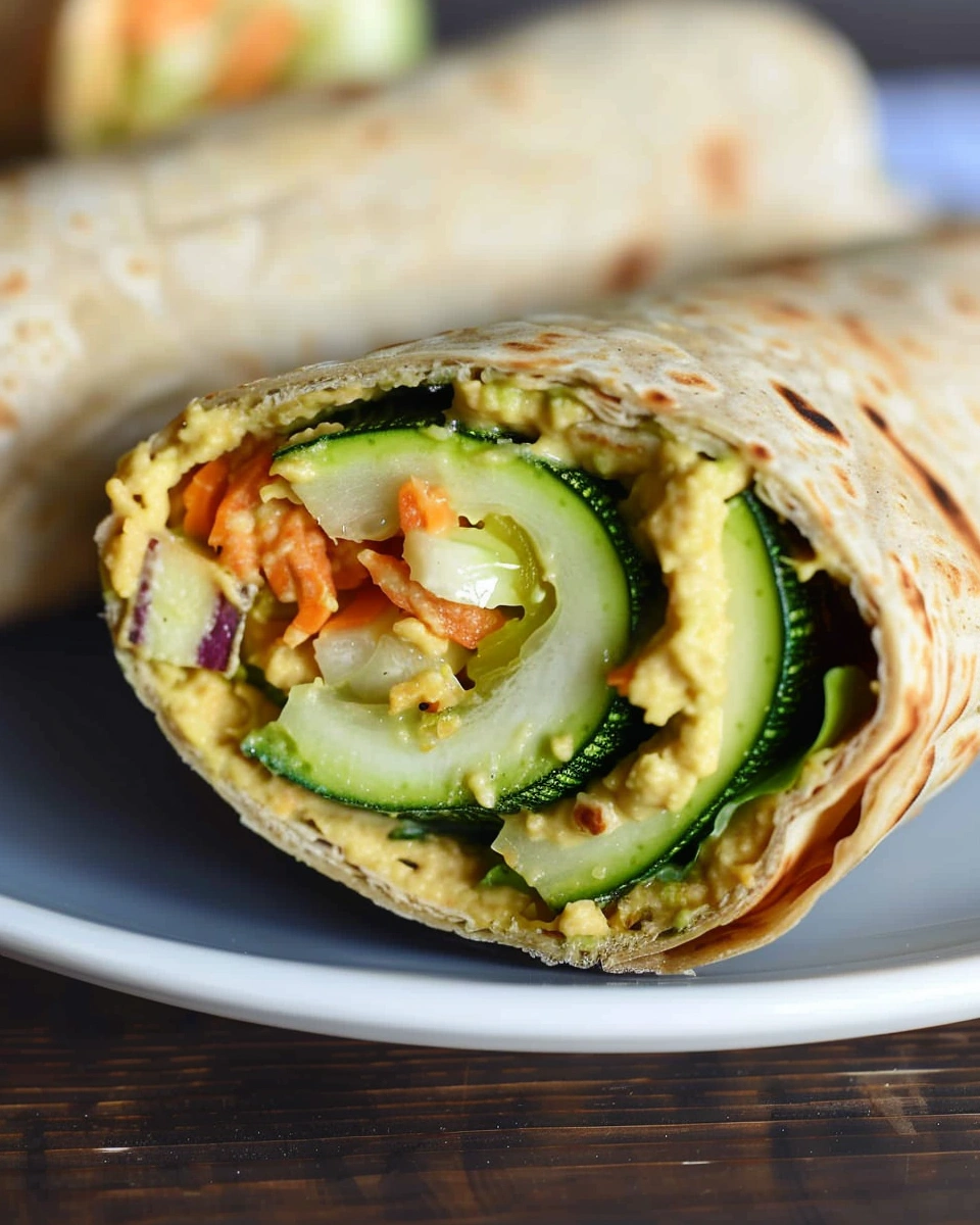Grilled Zucchini Hummus Wrap