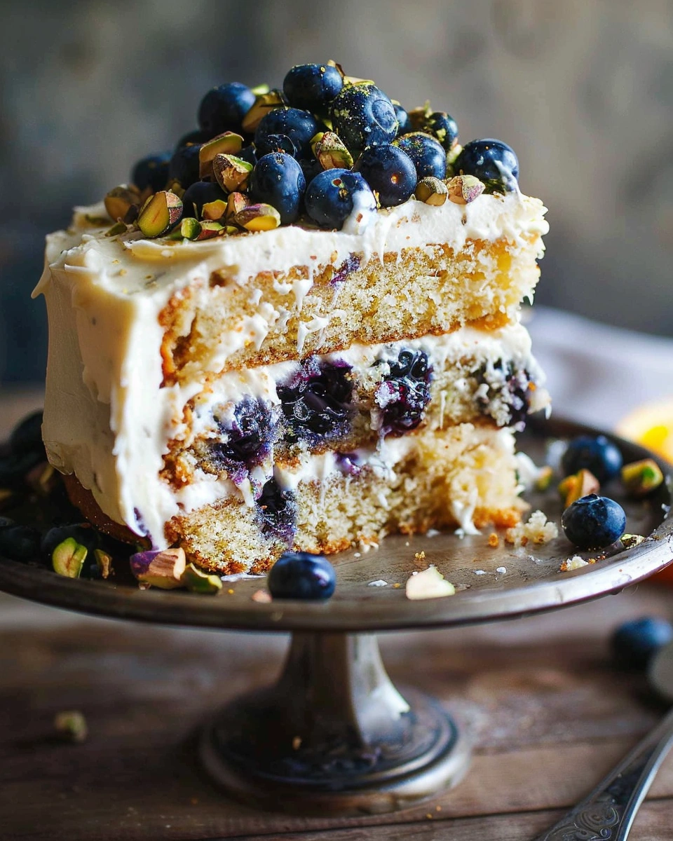 Blueberry Orange Brunch Cake with Agave and Pistachios
