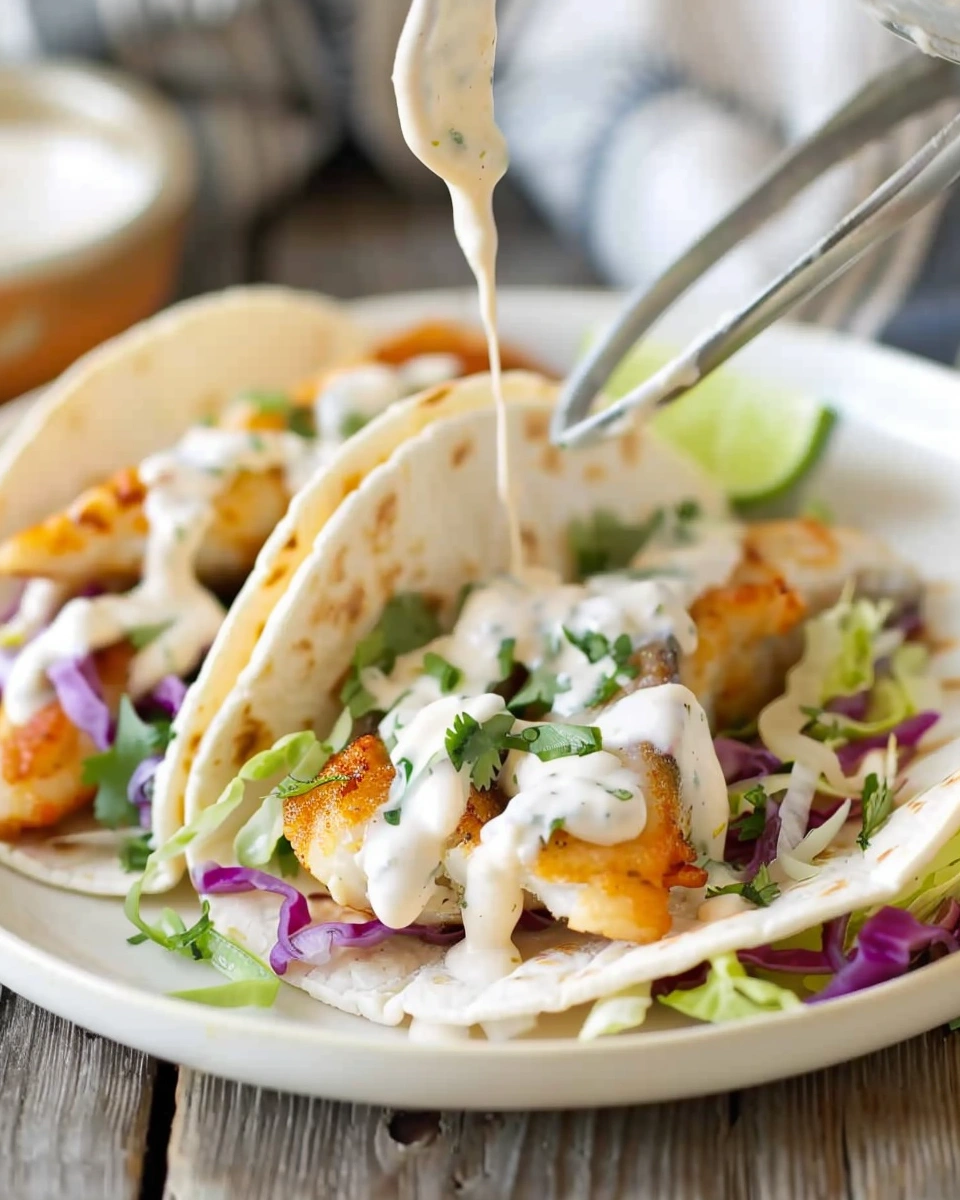 Fish Tacos with Lime Crema
