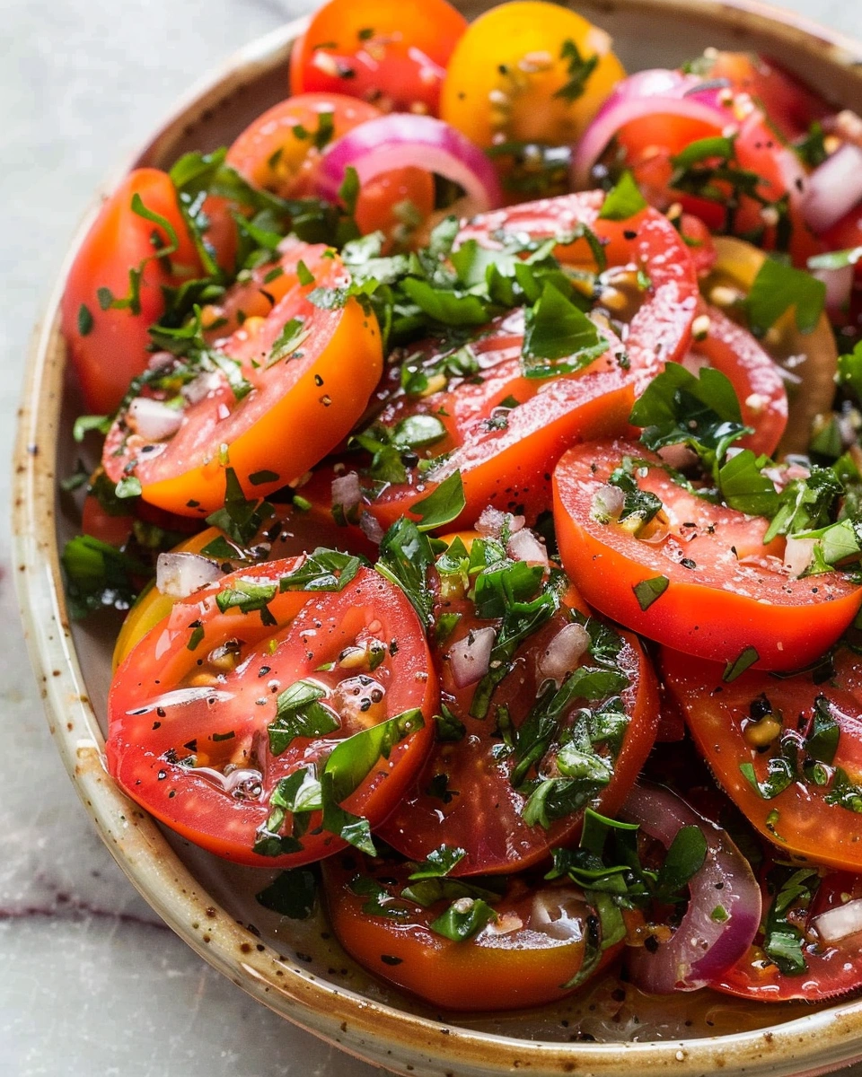Best Marinated Tomatoes Salad