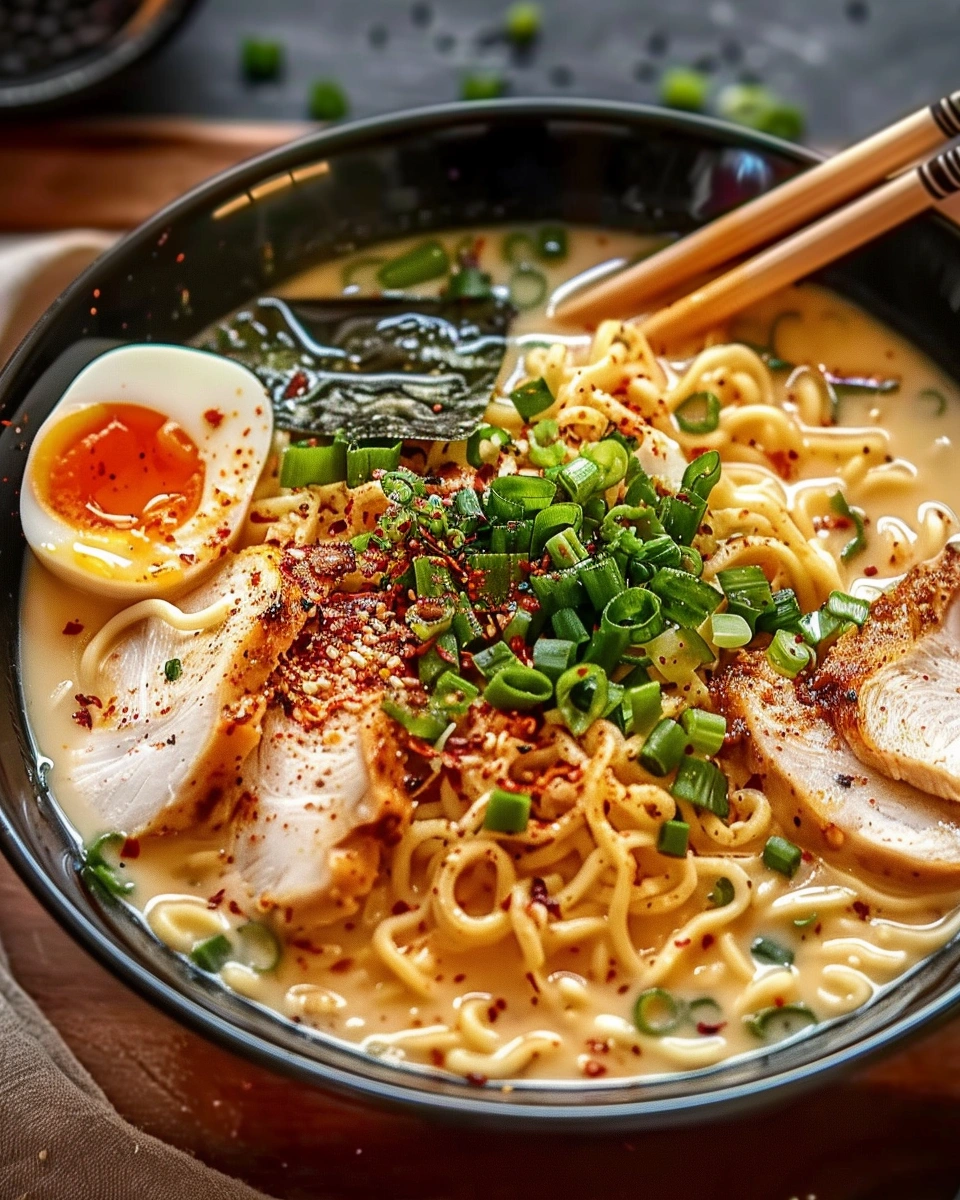 Creamy Garlic Chicken Ramen