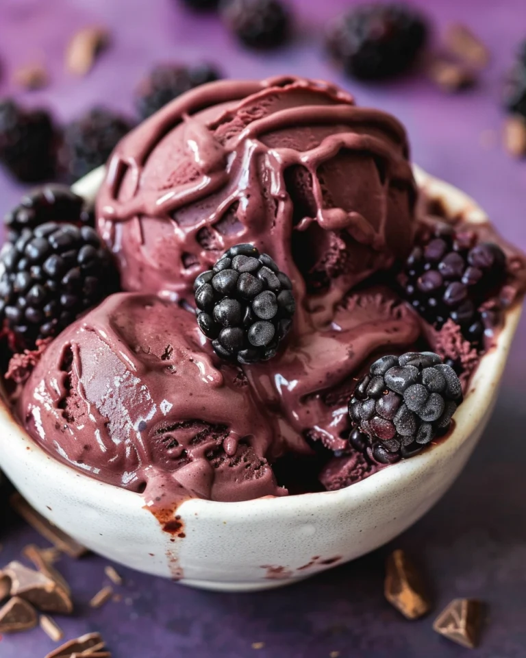 Homemade Black Berry Chocolate Ice Cream