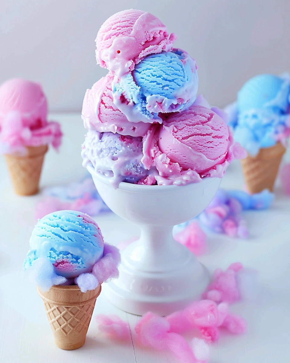 Homemade Cotton Candy Ice Cream