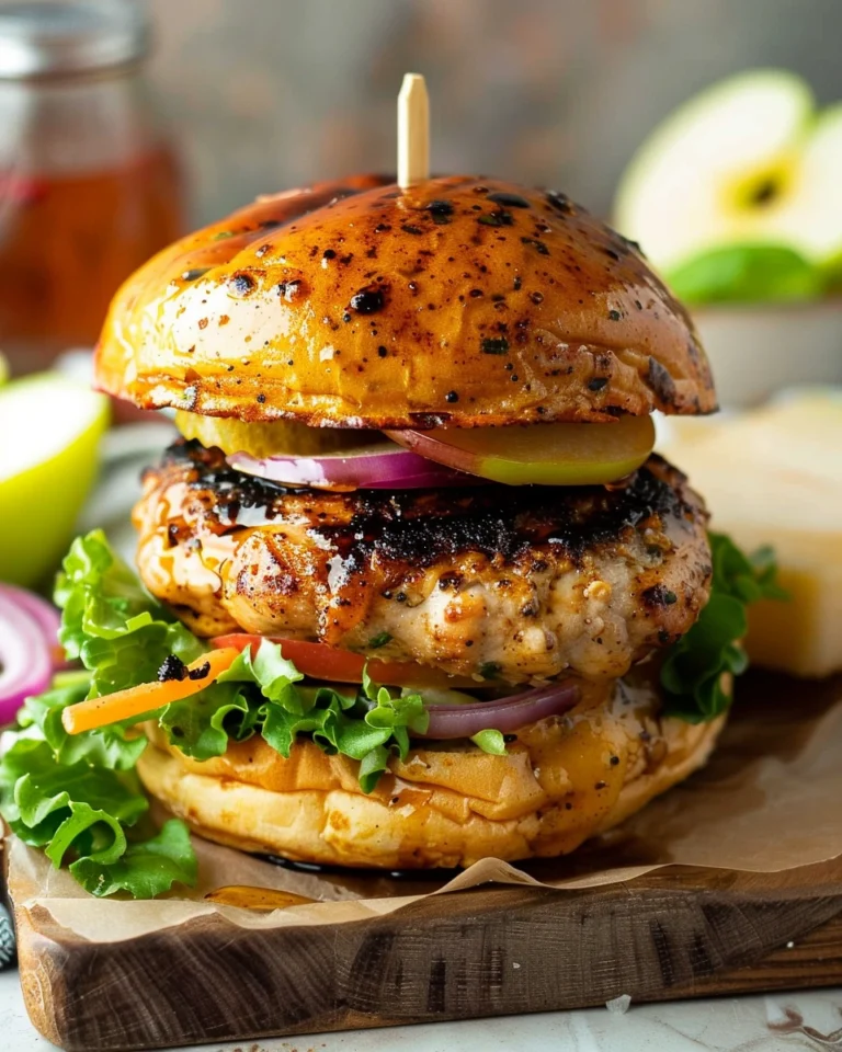 Maple Mustard Apple Chicken Burgers