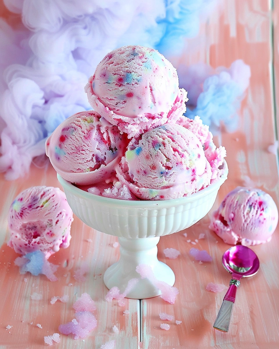 Homemade Cotton Candy Ice Cream