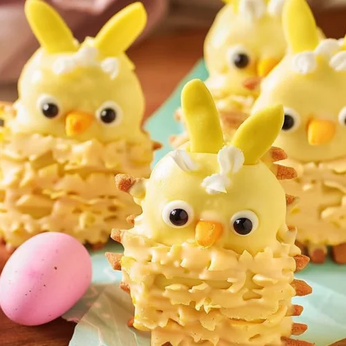 Spring Chick Dipped Wafer Cookies