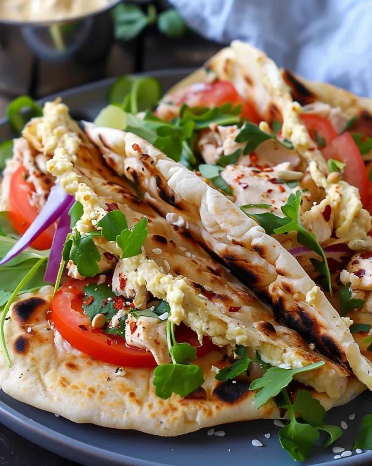 Chicken Hummus Naan Wraps