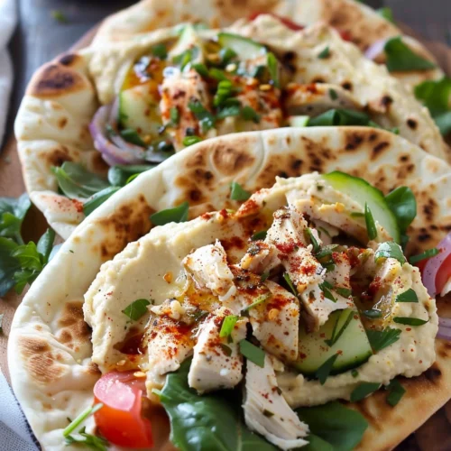Chicken Hummus Naan Wraps
