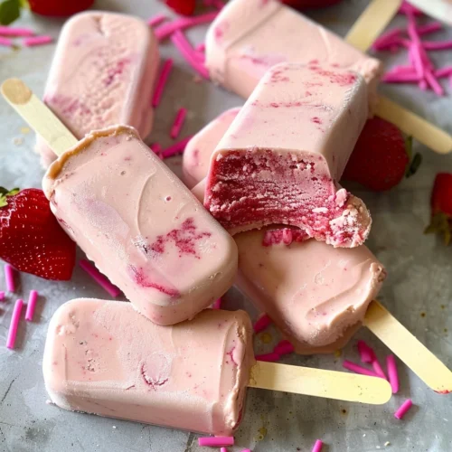 Healthy Strawberry Frozen Yogurt Bars