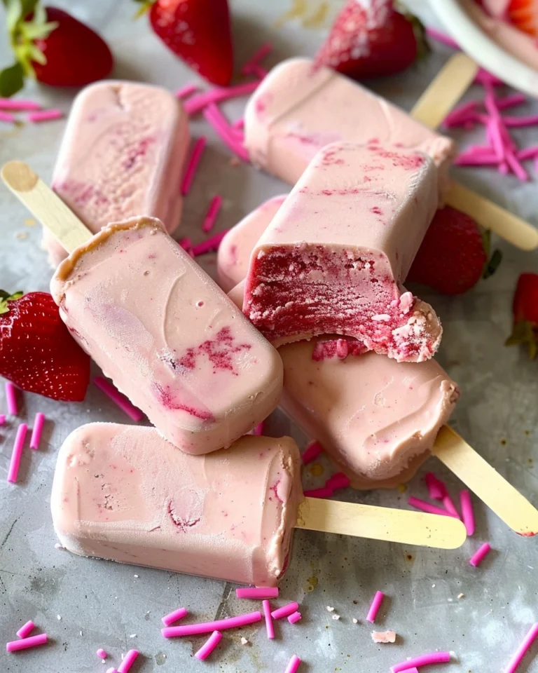 Healthy Strawberry Frozen Yogurt Bars