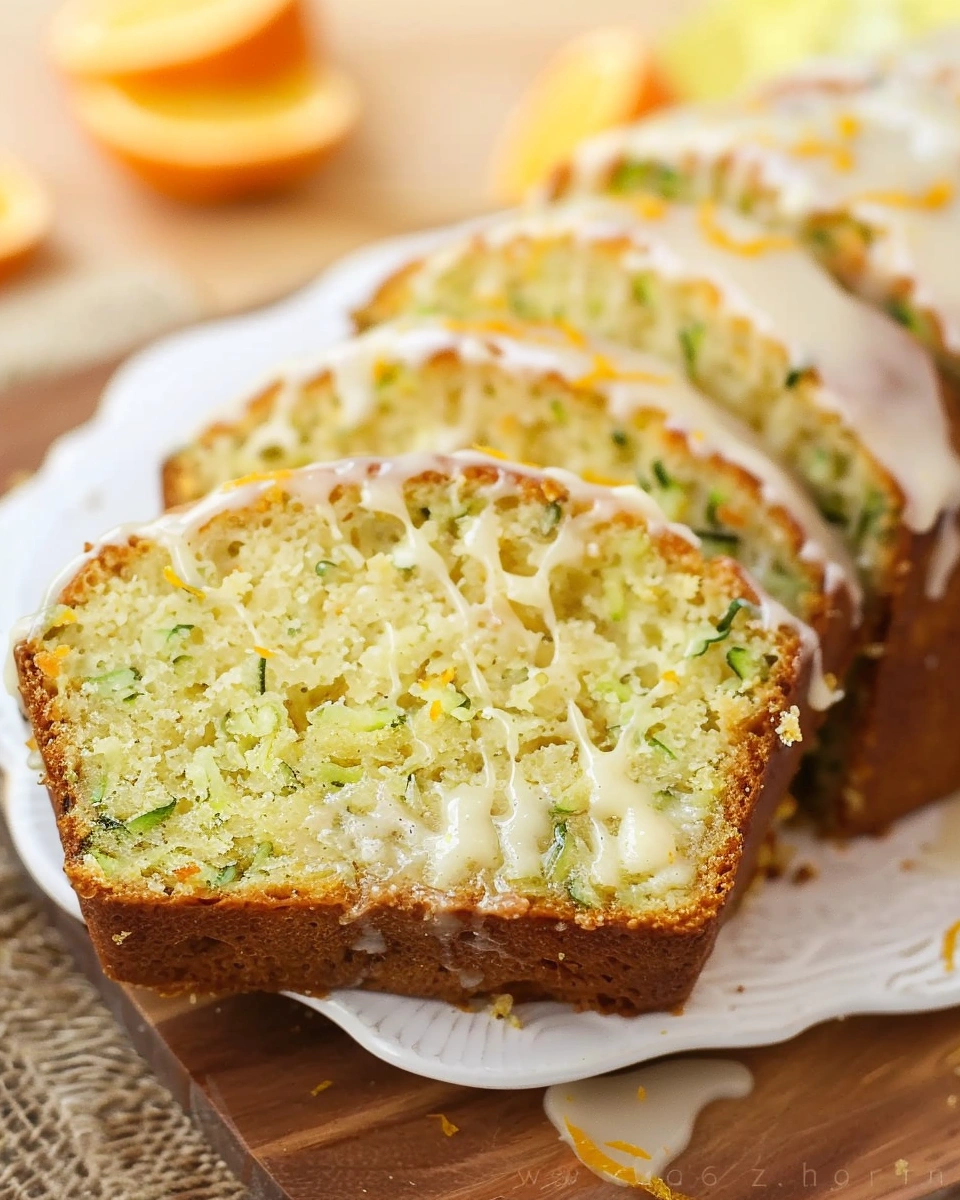 Orange Zucchini Bread with Orange Glaze