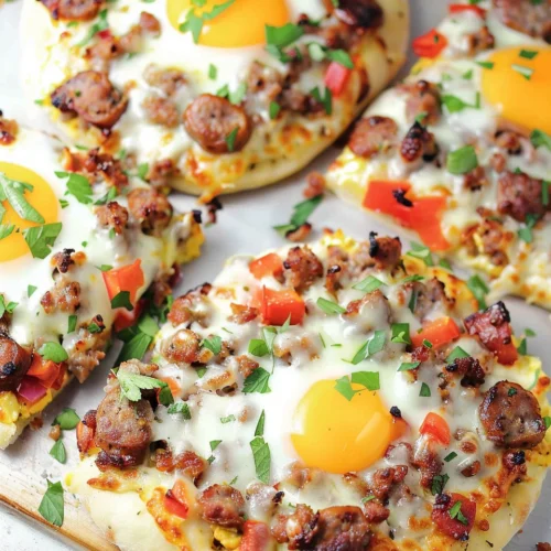 Sausage and Egg Breakfast Pizzas