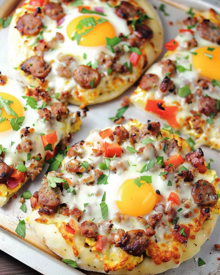 Sausage and Egg Breakfast Pizzas