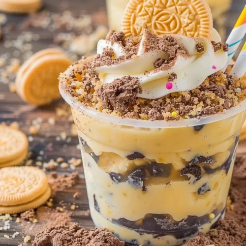 Golden Oreo Sand Pudding (easy summer dessert cups)