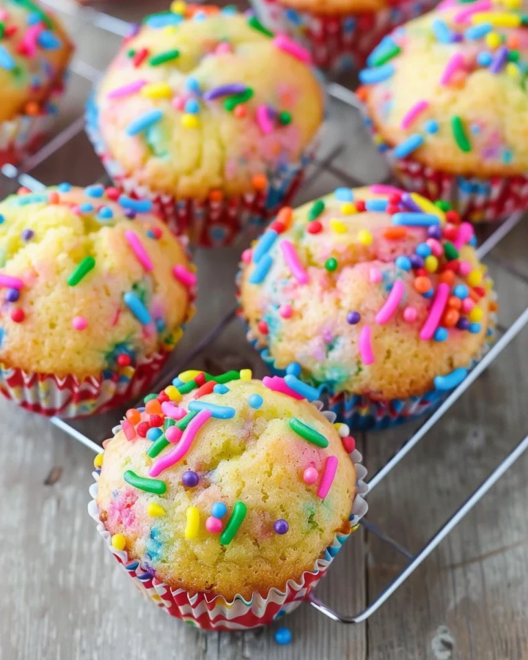 Mini Birthday Cake Banana Muffins