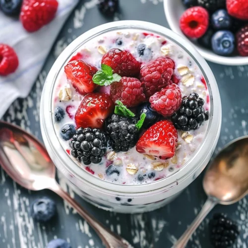 High Protein Berry Overnight Oatmeal