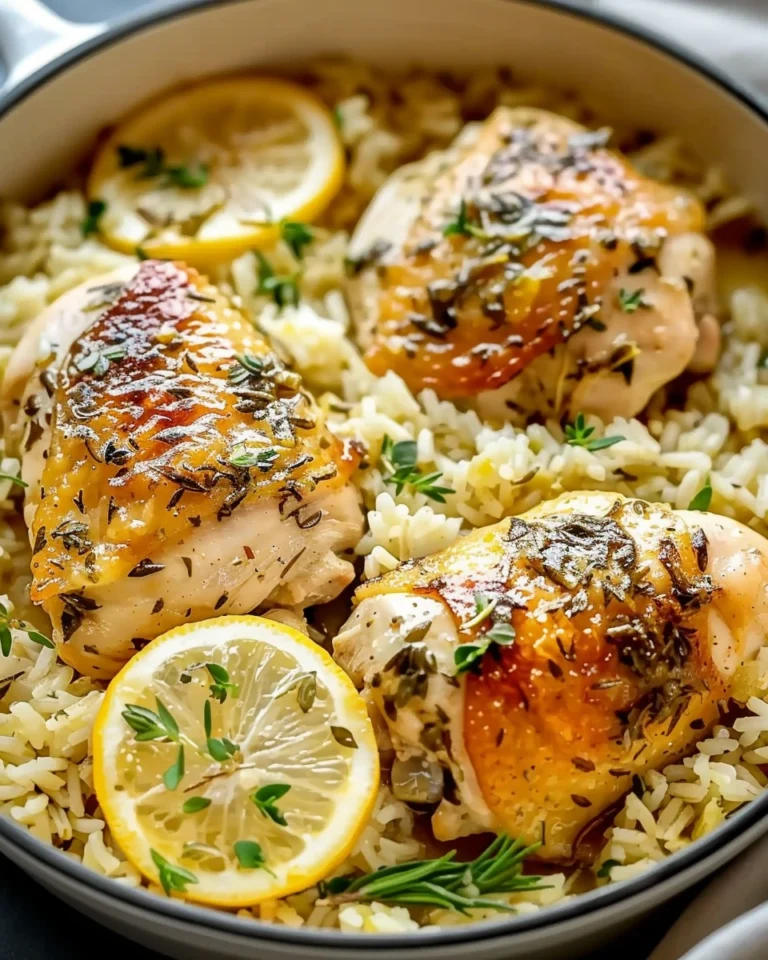 Slow Cooker Lemon Herb Chicken and Rice