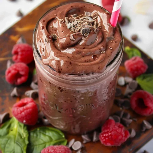 Chocolate Raspberry Smoothie with Avocado