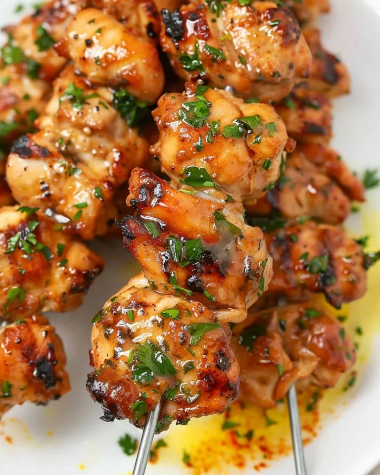 Crispy air fryer chicken skewers served on a plate, ideal for busy moms.