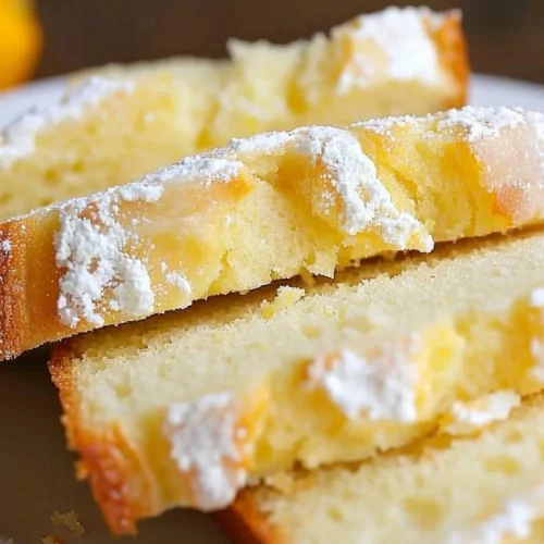 Moist almond flour lemon bread loaf served on a cozy morning