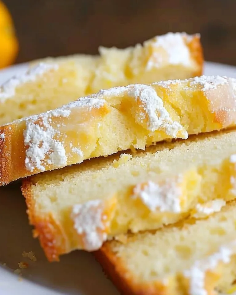 Moist almond flour lemon bread loaf served on a cozy morning