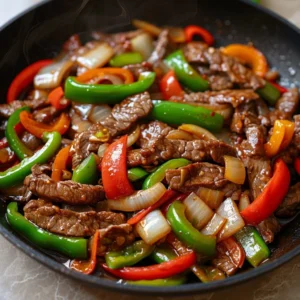 Delicious Chinese Pepper Steak with Onions served on a plate