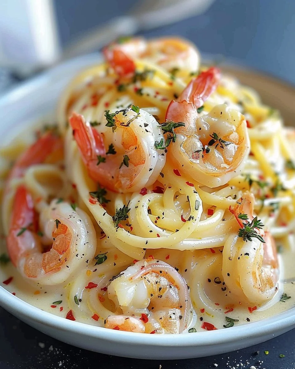 Creamy Shrimp Linguine Explosion