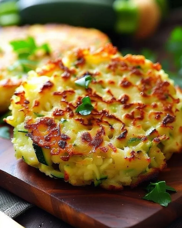 Crispy zucchini hash browns served as a delicious and healthy side dish