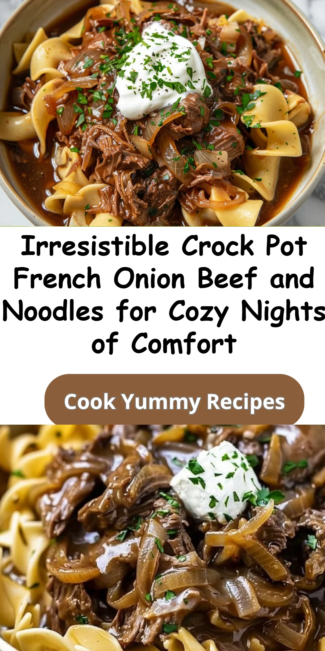 Crock Pot French Onion Beef and Noodles for Cozy Nights