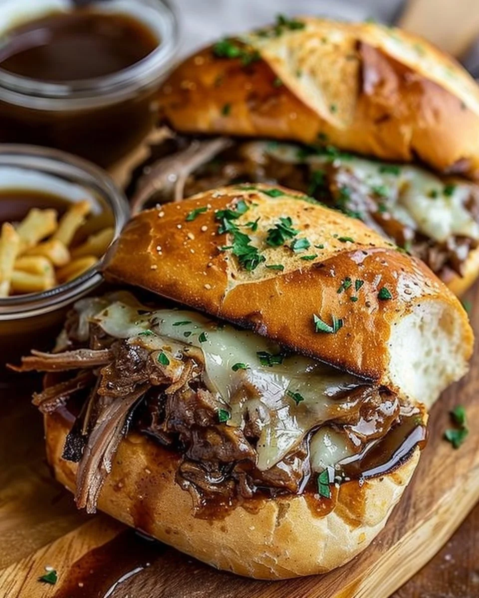 Crockpot French Dip Sandwiches
