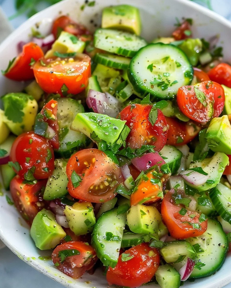 Cucumber Tomato Avocado Salad