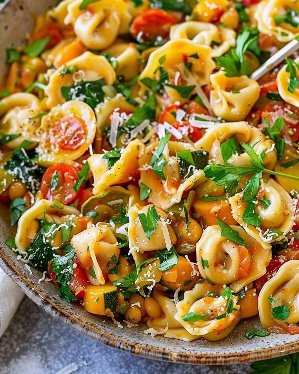 Delicious Cheese Tortellini with Sautéed Vegetables | Veggie most meals, Easy summer lunches healthy, Tortellini recipes with veggies