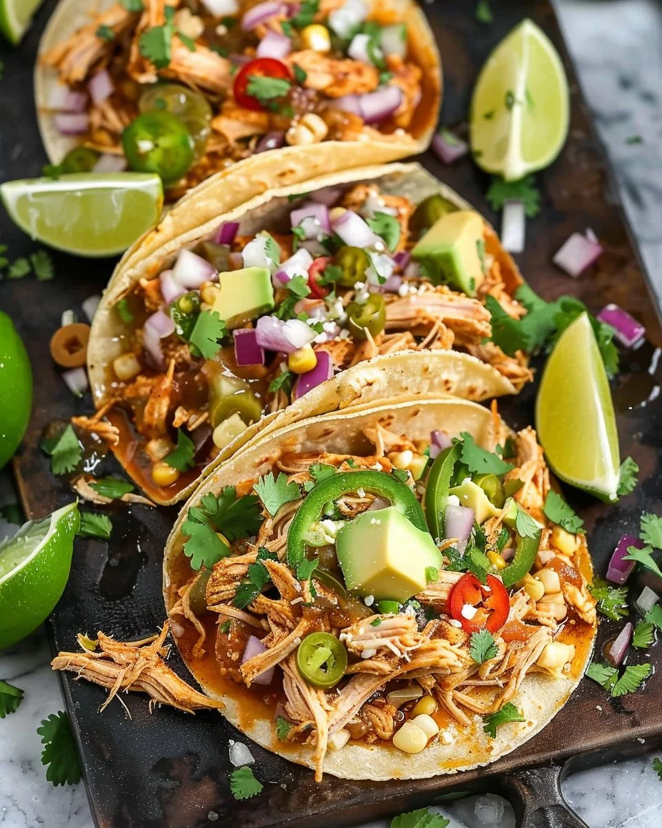 Deliciously Easy Crockpot Chicken Tacos