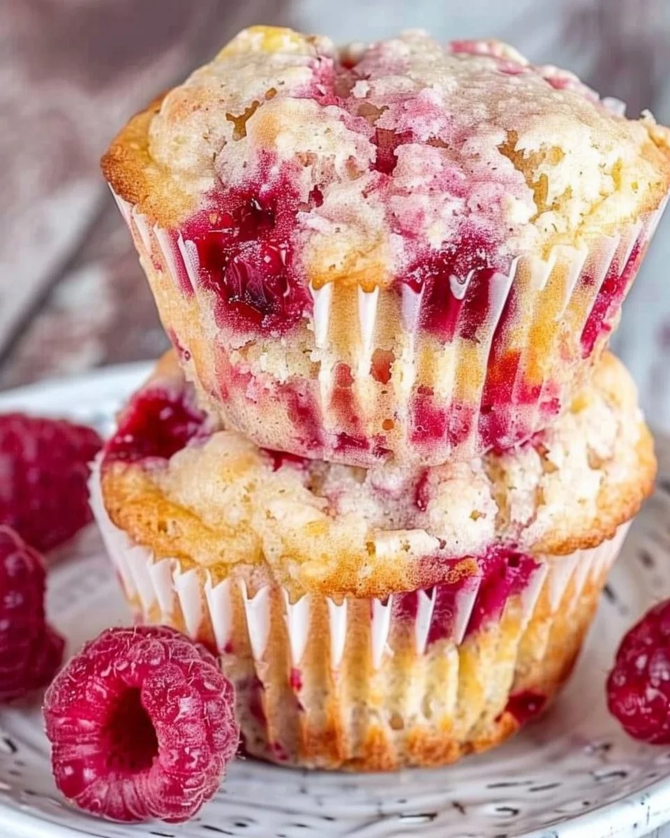 Healthy Raspberry Yogurt Muffins