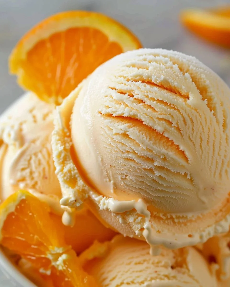 Homemade Orange Ice Cream
