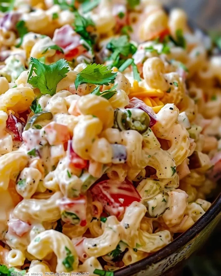 Colorful Mexican Macaroni Salad with vibrant ingredients in a bowl
