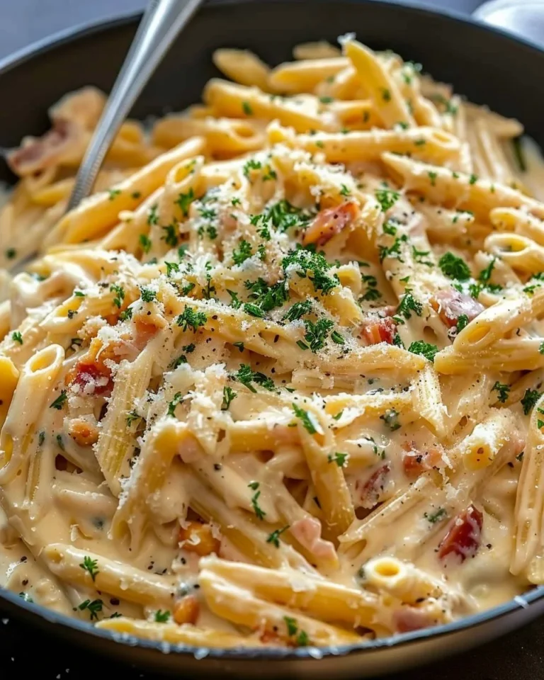 One Pot Creamy Garlic Pasta served in a bowl