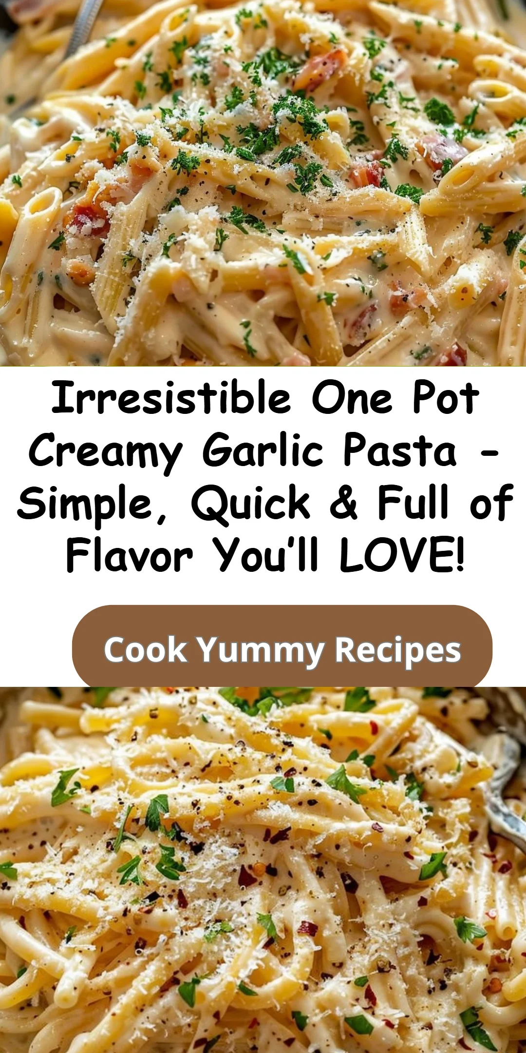 One Pot Creamy Garlic Pasta Best for busy moms, moist