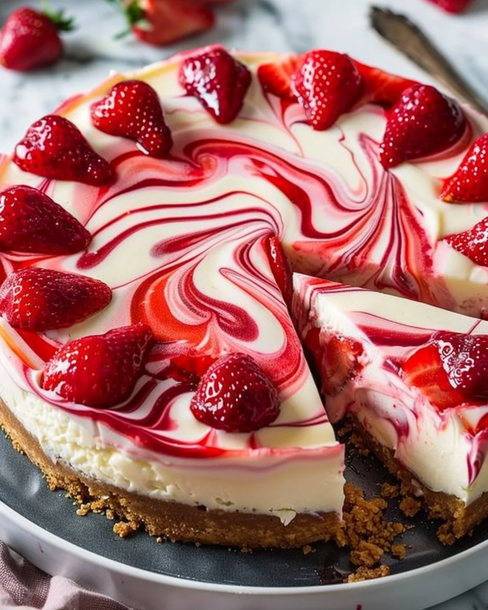 Strawberry Swirl Cheesecake Recipe